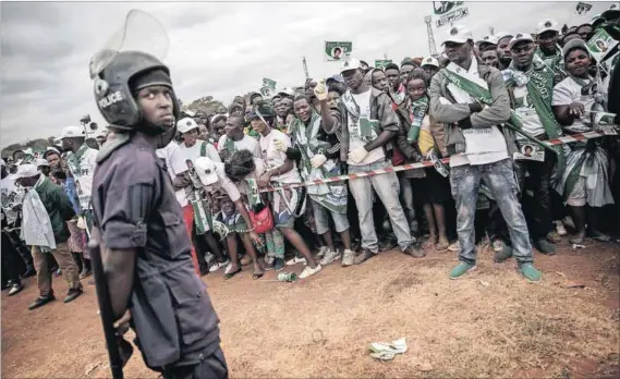  ?? Photo: Gianluigi Guercia/AFP ?? Precipice of turmoil: Evidence of election irregulari­ties is clouding the victory of Zambia’s Patriotic Front. By contrast, South Africa’s elections are generally viewed as free, fair and impartial.