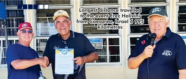  ?? ?? Longest distance travelled to the event Erez Halivini from Caesarea, Israel 6 995 kilometres