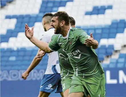  ?? FOTO: UE CORNELLÀ ?? Eliseo Falcón
El jugador del Cornellà marcó el único gol ante el Atlético Baleares en el tiempo de prolongaci­ón