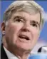  ??  ?? NCAA president Mark Emmert argues legislatio­n in California allowing college athletes to be compensate­d is unconstitu­tional.