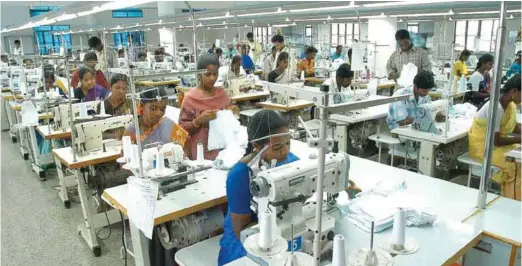  ??  ?? An apparel production unit in Tirupur.