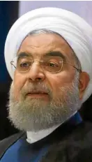  ?? AP ?? Iranian President Hassan Rouhani holds a news conference during his visit to the United Nations.—