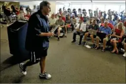  ?? JOSH REYNOLDS — THE ASSOCIATED PRESS ?? New England Patriots head coach Bill Belichick walks away from the podium after speaking to reporters in Foxborough, Mass., Wednesday, July 24, 2013. Belichick broke his silence four weeks after former Patriots tight end Aaron Hernandez was charged...