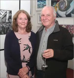  ??  ?? Mary and Joe Lawlor at the exhibition by Ryan Mutter at Southgate.