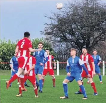  ?? KEN FITZPATRIC­K ?? ■ Action from Seaham Red Star against Dunston UTS in the Ebac Northern League; the latter ran out 2-0 winners on the day