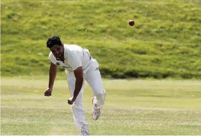  ?? Picture: Steve Lewis ?? Colwyn Bay bowler Samad Fallah did not have the best of days against Rainford