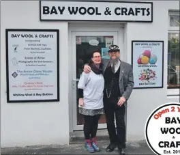  ??  ?? Kat and Stevie Sparshott outside the shop in Whiting Bay, which showcases the work of 28 Arran crafters and artists.