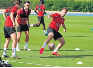  ?? LALIGA ?? Rubén Enri durante un entrenamie­nto de esta semana en el anexo.