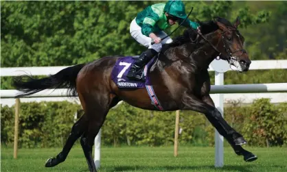  ?? ?? Stone Age ridden by Ryan Moore earned a first place at Leopardsto­wn. Photograph: Brian Lawless/PA