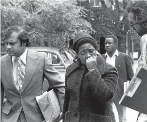  ?? Pictures: TMG ARCHIVE Picture: PETER MAGUBANE Picture: DAVID SANDISON ?? A WIFE’S LAMENT: Left, Steve Biko’s widow, Ntsiki Biko, attends the inquest. She heard horrifying details of his torture and how he had been transporte­d — naked, manacled and unconsciou­s — from Port Elizabeth to Pretoria in the back of a police van