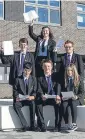  ?? Picture: Tina Norris. ?? Levenmouth Academy celebratio­ns. From left, back row: Michael Taylor, Francesca Donaghy, Finlay O’Neill; front: David Anderson, Adin Johnstone and Amy Thomson.