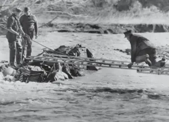  ??  ?? Five members of the Kingsway-Lambton Volunteer Fire Department died when the road caved in and their truck, above, was swept down the Humber River. It was a week before all the bodies were recovered.