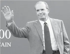  ?? MYCHELE DANIAU/Getty Images ?? James Garner, who died of natural causes at his California home aged 86, waves to the
press gallery at the 26th Deauville Festival of American Cinema in 2000.