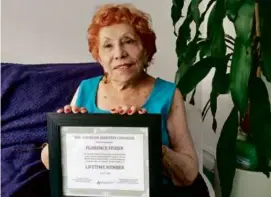  ?? FLORENCE FISHER EIGENFELD ARCHIVES VIA NEW YORK TIMES ?? Ms. Fisher held a certificat­e from the American Adoption Congress as a lifetime member in 2018.