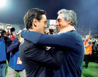  ??  ?? Paulo Sousa e Vincenzo Montella si sfideranno per la terza volta: finora i due hanno sempre pareggiato