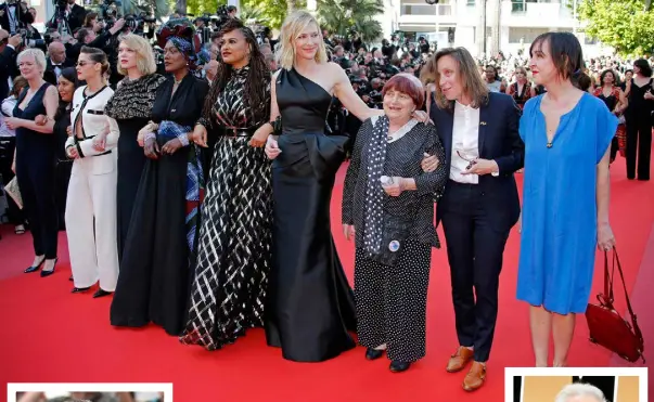  ??  ?? CANNES: Clockwise from above, marching to highlight the lack of women in film-making were Kristen Stewart, Lea Seydoux, Khadja Nin, Ava DuVernay, Cate Blanchett, Agnes Varda and Celine Sciamma; director Martin Scorcese; Penelope Cruz and Javier Bardem...
