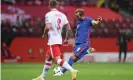  ?? Regan/Getty Images ?? Harry Kane scores from distance to give England the lead in Poland. Photograph: Michael