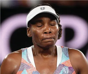  ?? EPA ?? Venus Williams says Belinda Bencic ‘just played above and beyond’ yesterday. It is the first time since 1997 that neither Williams sister will be in the Australian Open’s second round