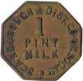  ??  ?? Below: Longwood Flour & Provision Co Ltd 1 shilling, and Linthwaite Grocery Co Ltd 5 Shillings (not all Co-ops had the word Co-op in their title)