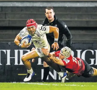  ?? Photo Icon Sport ?? Auteur d’un doublé contre l’Ulster, Cheslin Kolbe symbolise cette envie de jouer sur les largeurs de la part de plusieurs équipes françaises comme Toulouse, Clermont ou Lyon.