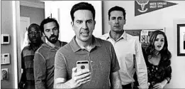  ?? KYLE KAPLAN/WARNER BROS. ?? Hannibal Buress, from left, Jake Johnson, Ed Helms, Jon Hamm and Isla Fisher in “Tag.”