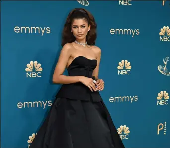  ?? ROBYN BECK — GETTY IMAGES ?? Zendaya arrives for the 74th Emmy Awards at the Microsoft Theater in Los Angeles on Sept. 12, 2022.