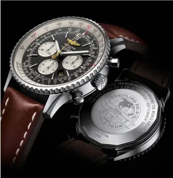  ??  ?? The limited edition Navitimer Breitling DC-3 opposite page The Breitling DC-3