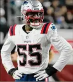  ?? Rick Scuteri / Associated Press ?? Patriots linebacker Josh Uche has five sacks in his past two games, and New England coach Bill Belichick said being healthy has boosted Uche’s production.