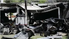  ?? PHOTO: AP PHOTO/LEO CORREA ?? Inferno:Debris from the deadly fire at the Flamengo soccer club training complex.