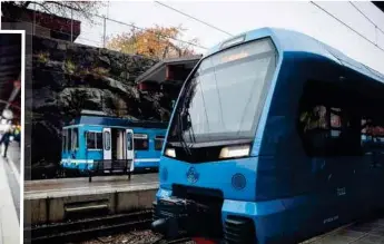  ?? FOTO: MIKAEL ANDERSSON ?? Under hösten användes för första gången de nya tågen på Roslagsban­an i ordinarie trafik.