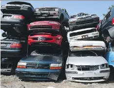  ?? PETER J. THOMPSON FILES ?? If you drive a vehicle orphaned by its maker, look for some parts at parts and recycling yards like this one in Toronto.