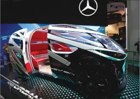  ?? Associated Press photos ?? The Mercedes-Benz Vision Urbanetic is on display at the Mercedes-Benz booth at CES Internatio­nal, Tuesday in Las Vegas.