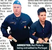  ??  ?? ARRESTED: Rui Pinto is being extradited to Portugal