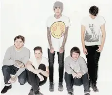  ?? JESSE JOHN JENKINS ?? Bring Me The Horizon are, from left, Matt Nicholls, Matt Kean, Oliver Sykes, Lee Malia and Jordan Fish.