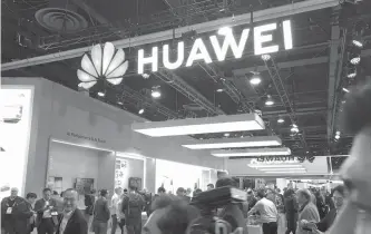  ?? AFP-Yonhap ?? Huawei booth is seen during CES 2019 consumer electronic­s show at the Las Vegas Convention Center in Las Vegas, Nev., Jan. 10. U.S. authoritie­s are in ‘advanced’ stages of a criminal probe that could result in an indictment of Chinese technology giant Huawei, a report said Wednesday.