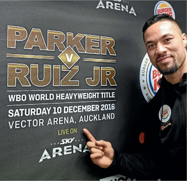  ??  ?? New Zealand heavyweigh­t Joseph Parker has a date with destiny against Mexico’s Andy Ruiz for theWBObelt in Auckland on Saturday.