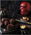 ??  ?? Nordic Ware Haunted Skull Cake Pan, Cakelet Pan from a selection, other items part of room set, Harts of Stur. Pic: PA Photo/ Harts of Stur.