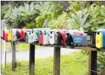  ?? PHOTO / MICHAEL CUNNINGHAM ?? Whanga¯rei Heads locals say letterboxe­s in clusters on the main road are the ones most often hit by thieves.