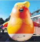  ?? TRUMPBABYU­K / TWITTER ?? A blimp depicting Trump as an infant is set to be launched during his visit to London.