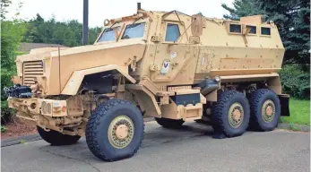  ?? STEVEN VALENTI, AP ?? Police use former military vehicles, such as this MRAP in Watertown, Conn.