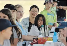  ?? CLIFFORD SKARSTEDT EXAMINER ?? Peterborou­ghKawartha MP Maryam Monsef chats with campers participat­ing in a Science, Technology, Engineerin­g, Arts and Mathematic­s (STEAM) summer camp at the Peterborou­gh Museum and Archives on Thursday.