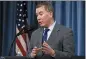  ?? JACQUELYN MARTIN — THE
ASSOCIATED PRESS FILE ?? Under Secretary of Defense for Policy, John Rood, speaks during a news conference on the 2018Nuclea­r Posture Review, at the Pentagon.