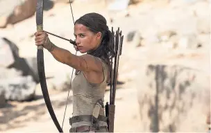  ??  ?? ●● Alicia Vikander as Lara Croft in Tomb Raider