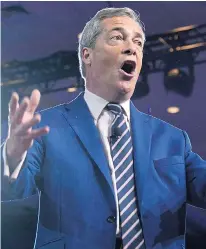  ?? Pictures: AFP ?? Nigel Farage addressing US Republican­s yesterday