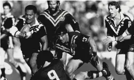  ??  ?? ‘We were fans of the game and became instant Olsen fans,’ says Kangaroos centre Chris Close after playing against the Kiwi juggernaut. Photograph: Fairfax Media Archives/Fairfax Media/Getty Images