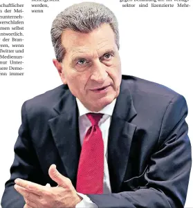  ?? FOTO: DPA ?? EU-Kommissar Günther Oettinger (63).