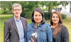  ?? FOTO: SPD ?? Das neue Führungste­am der SPD: Dirk Löb, Milanie Hengst und Aylin Dogan wollen in Leverkusen einen neuen Politiksti­l etablieren.