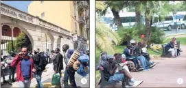  ?? (Photo Franck Fernandes) ?? Vers  heures, les  migrants ont été accueillis par le Secours catholique, au centre Jean-Rodhain de la rue Paganini, ici en présence de Cédric Herrou, désormais figure de l’aide aux migrants dans la Roya. Le premier point de refuge de cette journée...