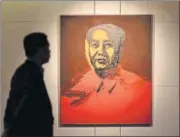  ?? AFP ?? The silkscreen image was derived from an official portrait of Mao on the cover of a book.