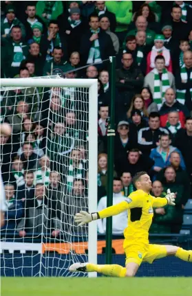  ??  ?? Kenny Miller scores the first goal in last year’s Scottish Cup semi-final which Rangers won on penalties